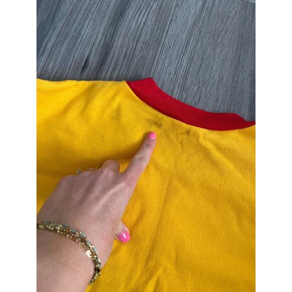 Vintage Iowa State Sweater Unisex Size Small, Yellow/Red, Crewneck, Embroidered - Picture 5 of 6